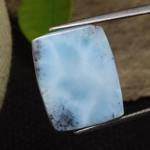 Larimar bleue naturelle baguette, 9,76 ct, opaque