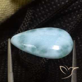Larimar Vert bleu clair naturelle En forme de poire, 8.74 ct, Opaque