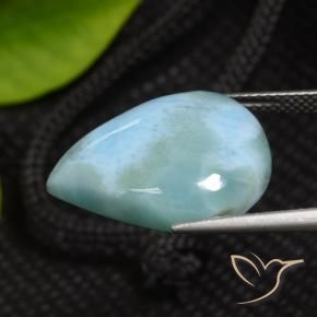 Larimar Vert bleu clair naturelle En forme de poire, 12.03 ct, Opaque