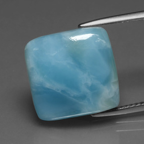 Larimar bleue naturelle carré, 9,67 ct, opaque