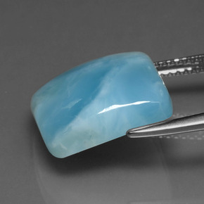 Larimar bleue naturelle carré, 9,67 ct, opaque