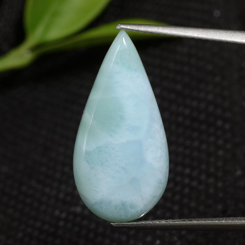 Larimar bleue naturelle en forme de poire, 7,68 ct, opaque