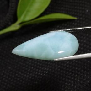 Larimar bleue naturelle en forme de poire, 7,68 ct, opaque