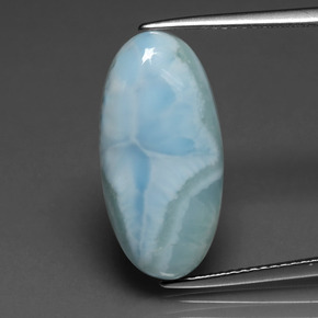 Larimar Vert bleu naturelle Coupe ovale, 8.33 ct, Opaque