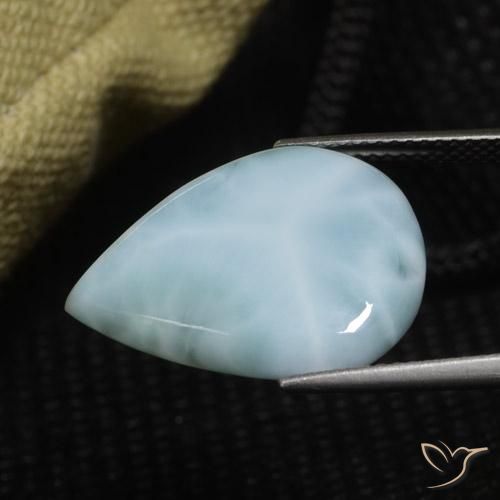 Larimar Bleu clair naturelle En forme de poire, 9.04 ct, Opaque