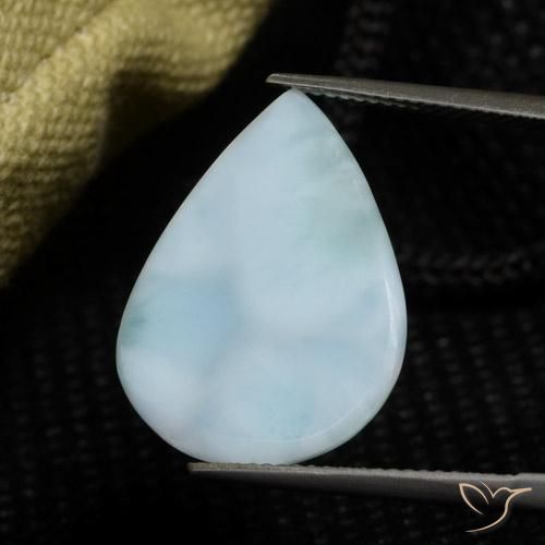 Larimar Bleu clair naturelle En forme de poire, 9.04 ct, Opaque