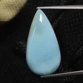 Larimar bleue naturelle en forme de poire, 8,87 ct, opaque