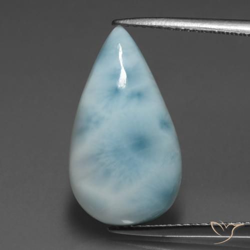 5.92ct Naturel Bleu bébé Larimar, En forme de poire, Opaque