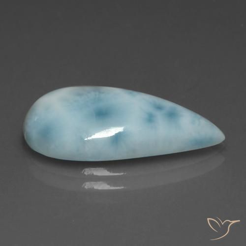 Larimar Bleu bébé naturelle En forme de poire, 5.92 ct, Opaque