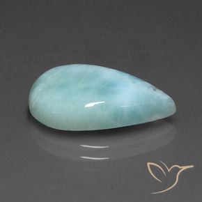 Larimar bleu mousse de mer naturelle en forme de poire, 5,96 ct, opaque