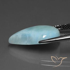 Larimar bleu mousse de mer naturelle en forme de poire, 5,96 ct, opaque