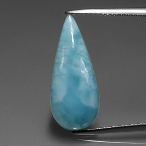Larimar Vert bleu naturelle En forme de poire, 5.56 ct, Opaque