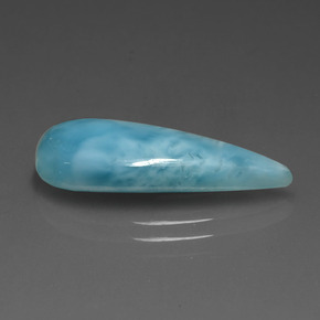 Larimar Vert bleu naturelle En forme de poire, 5.56 ct, Opaque