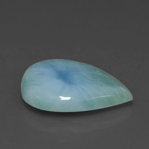 Larimar vert bleu naturelle en forme de poire, 4,16 ct, opaque