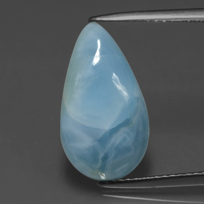 Larimar bleue naturelle en forme de poire, 4,39 ct, opaque