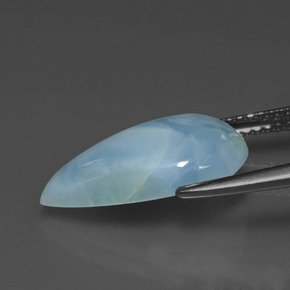 Larimar bleue naturelle en forme de poire, 4,39 ct, opaque