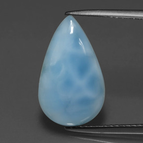 Larimar bleue naturelle en forme de poire, 4,20 ct, opaque