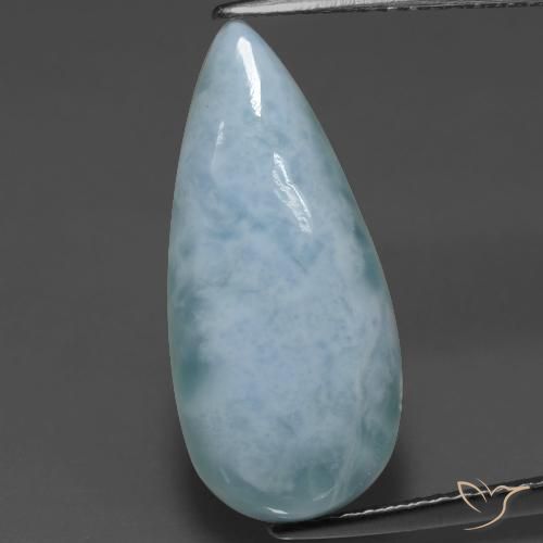 5.66ct Naturel Bleu bébé Larimar, En forme de poire, Opaque