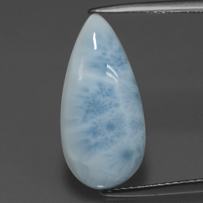 Larimar vert naturelle en forme de poire, 4,56 ct, opaque