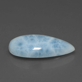 Larimar vert naturelle en forme de poire, 4,56 ct, opaque