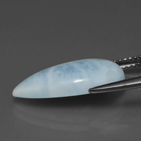 Larimar vert naturelle en forme de poire, 4,56 ct, opaque