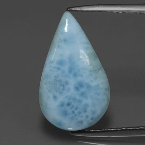 Larimar bleue naturelle en forme de poire, 4,72 ct, opaque