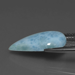 Larimar bleue naturelle en forme de poire, 4,72 ct, opaque
