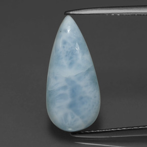 Larimar Vert bleu naturelle En forme de poire, 3.48 ct, Opaque