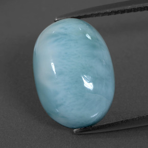Larimar bleue naturelle coupe ovale, 7,33 ct, opaque