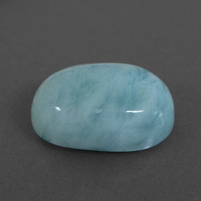Larimar bleue naturelle coupe ovale, 7,33 ct, opaque