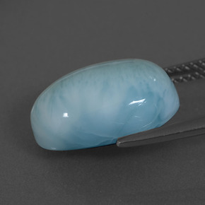 Larimar bleue naturelle coupe ovale, 7,33 ct, opaque