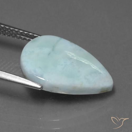 Larimar Bleu ciel léger naturelle En forme de poire, 5.33 ct, Opaque