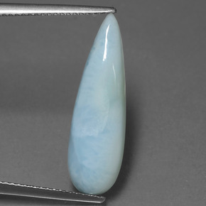 Larimar bleue naturelle en forme de poire, 4,72 ct, opaque