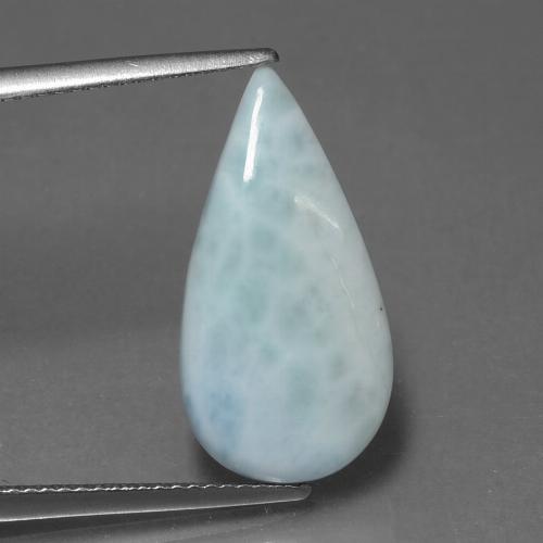 Larimar bleue naturelle en forme de poire, 5,31 ct, opaque