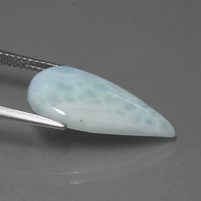 Larimar bleue naturelle en forme de poire, 5,31 ct, opaque