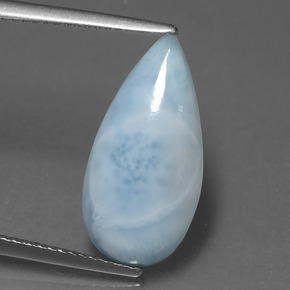 Larimar bleue naturelle en forme de poire, 4,51 ct, opaque