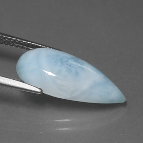 Larimar bleue naturelle en forme de poire, 4,51 ct, opaque