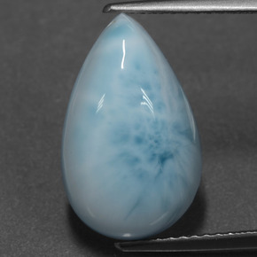 Larimar bleue naturelle en forme de poire, 6,58 ct, opaque