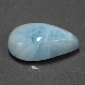 Larimar bleue naturelle en forme de poire, 6,58 ct, opaque