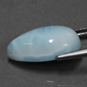 Larimar bleue naturelle en forme de poire, 6,58 ct, opaque