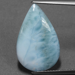 Larimar bleue naturelle en forme de poire, 6,15 ct, opaque
