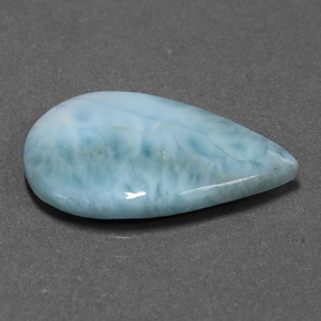 Larimar bleue naturelle en forme de poire, 6,15 ct, opaque