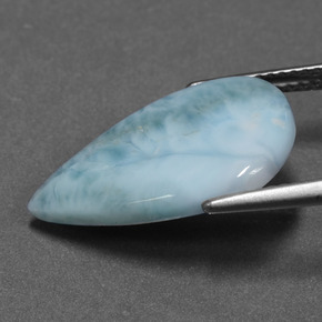 Larimar bleue naturelle en forme de poire, 6,15 ct, opaque