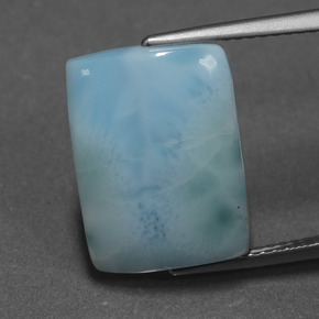 Larimar bleu naturelle baguette, 7,37 ct, opaque