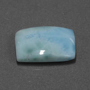 Larimar bleu naturelle baguette, 7,37 ct, opaque