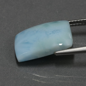 Larimar bleu naturelle baguette, 7,37 ct, opaque