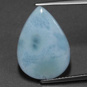 Larimar bleue naturelle en forme de poire, 6,90 ct, opaque