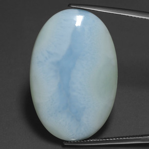 Larimar bleue naturelle coupe ovale, 28,88 ct, opaque