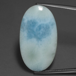 Larimar bleu naturelle coupe ovale, 21,31 ct, opaque