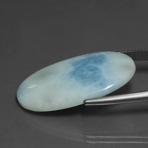Larimar bleu naturelle coupe ovale, 21,31 ct, opaque